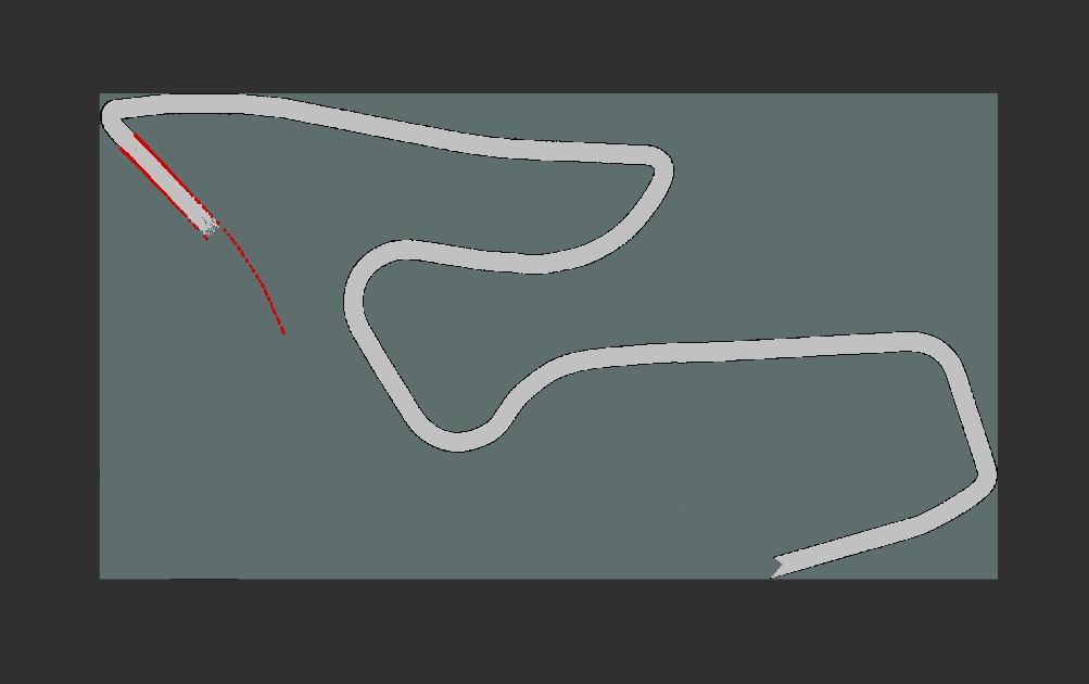 Partial SLAM map mid-lap